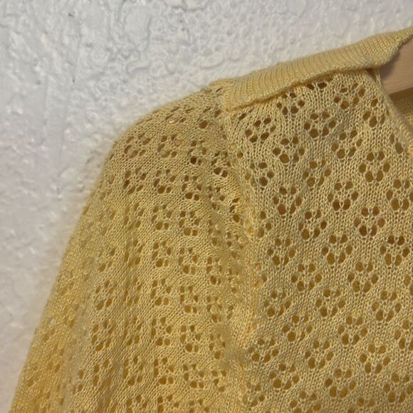 Modcloth Peplum Open Knit Pullover Size Small - Picture 4 of 6